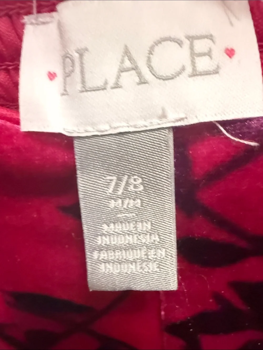 The Children's Place Hot Pink Floral Velvet Puff-Sleeve Dress